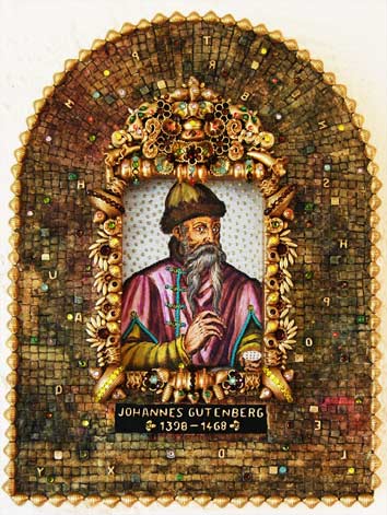 Johannes Gutenberg Icon Sculpture by Heidi Sanna.